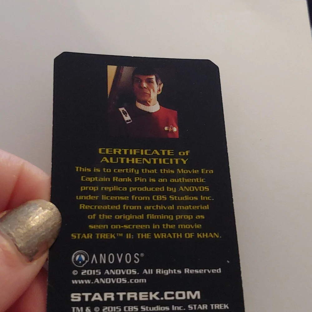 Star Trek movie era Captain rank pin authentic prop replica - Picture 6 of 6